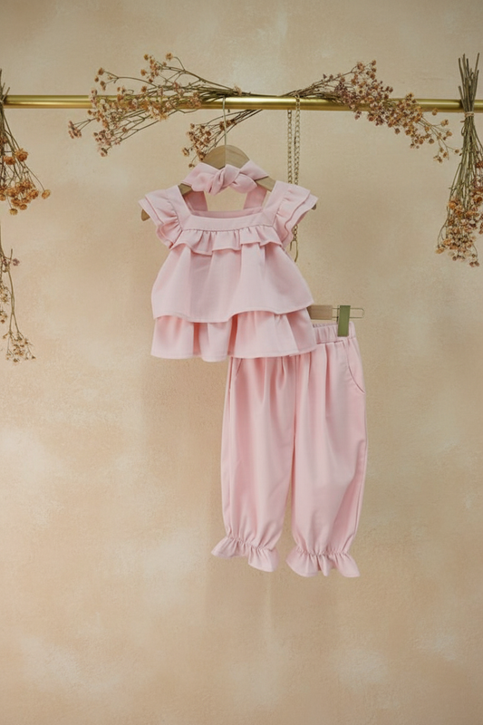 Pink ruffle set