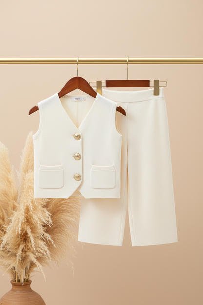 Cream vest and pants set