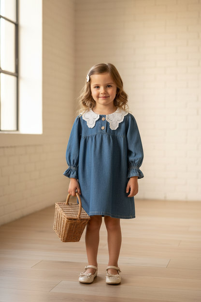 Denim dress on girl