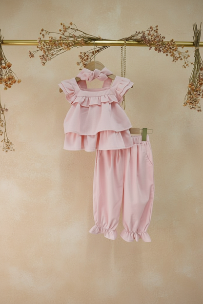 Pink ruffle set